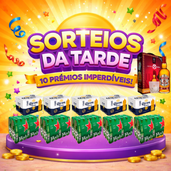 🍻 SORTEIO DA TARDE – 10 PRÊMIOS (CERVEJAS)